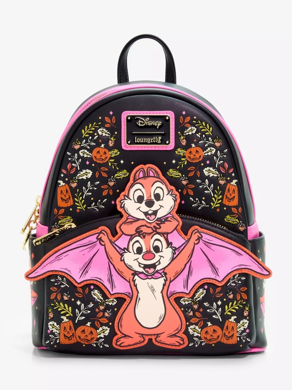 Loungefly x Disney Halloween Chip 'n' Dale Halloween Mini Backpack and wallet